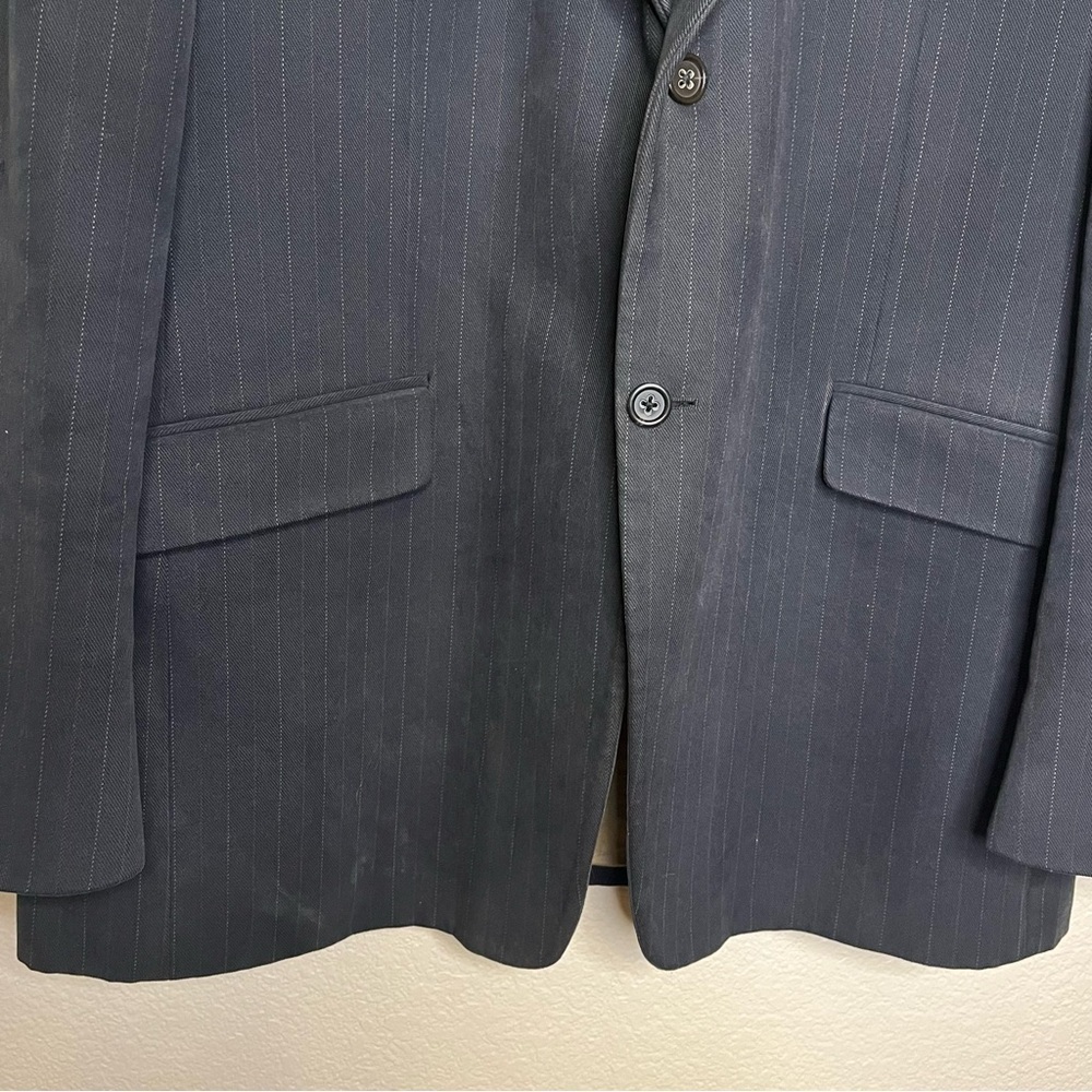 Banana Republic Classic Dark Navy Pinstripe Men's Blazer Size 48L RN 54023 - Picture 7 of 16